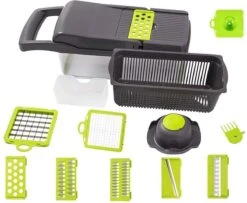 Luxe Groentesnijder Set - Multifunctionele Groentesnijder - Mandoline - Uiensnijder - Groentensnijder - Keukensnijder - Keukenmandoline 15 Delig -Kookgerei Koning Verkoop 1200x987 3