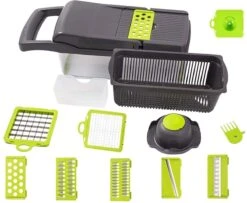 Merkloos Multifunctionele Groentesnijder - Mandoline - Uiensnijder - Groentensnijder - Keukensnijder - 15 Delig -Kookgerei Koning Verkoop 1200x987 4