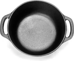 Gietijzeren Braadpan - 28 Cm - Pure Gietijzer - Niet Geëmailleerd - Geschikt Voor Inductie - Stoofpan Met Deksel - Sudderpan - Zwart -Kookgerei Koning Verkoop 1200x989 15