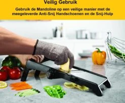 Mandoline - Vlijmscherp - Keukensnijder – Groentesnijder – Incl. Anti Snij Handschoenen En Snij Hulp - Qwality 12 Mandoline - Vlijmscherp - Keukensnijder – Groentesnijder – Incl. Anti Snij Handschoenen En Snij Hulp - Qwality -Kookgerei Koning Verkoop 1200x992 1