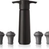 Vacu Vin Wijnpomp - Met 4 Wijnstoppers - Wine Saver - Zwart