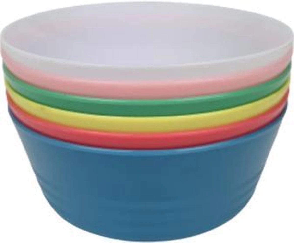 Merkloos Kinder Snack Bakjes BOBBY - Schaaltjes - Kommen - Picknicken - Camping - Feest - Multicolor - Kunststof - Ø12 Cm - 6 Stuks 1 Merkloos Kinder Snack Bakjes BOBBY - Schaaltjes - Kommen - Picknicken - Camping - Feest - Multicolor - Kunststof - Ø12 Cm - 6 Stuks