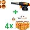 SMH LINE® Creme Brulee Brander - Butaan Gasbrander - Keukenbrander - Incl. 4x Gasflessen