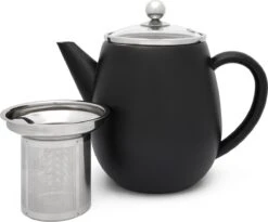 Bredemeijer - Theepot Duet Eva 1,1L Mat Zwart Met Filter - - Dubbelwandig -Kookgerei Koning Verkoop 1200x995 1