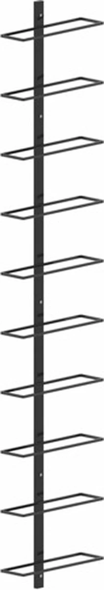 VidaXL Wijnrek Voor 10 Flessen Wandmontage Metaal Zwart 13 VidaXL Wijnrek Voor 10 Flessen Wandmontage Metaal Zwart - Afbeelding 13