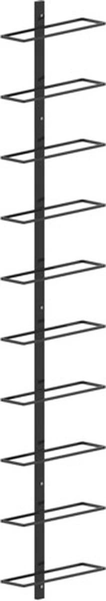 VidaXL Wijnrek Voor 10 Flessen Wandmontage Metaal Zwart