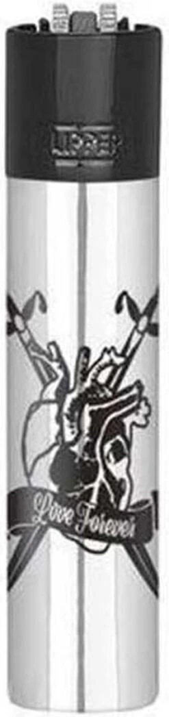 Metalen Clipper Aansteker - Vuursteenaansteker Silver-Black