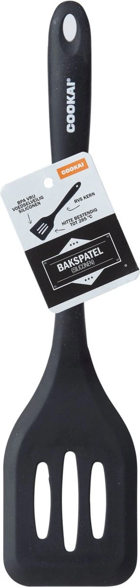 Bakspatel, Siliconen, Zwart - Cookai 1 Bakspatel, Siliconen, Zwart - Cookai