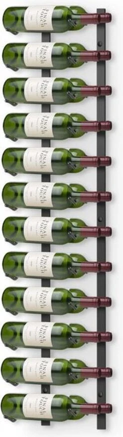 Final Touch Wijnrek Muur - 120 Cm Hoog - Metaal - 24 Flessen - Wandmontage