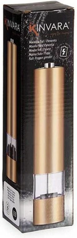 Kinvara Elektrische Zout/pepermolen 2 Stuks LED Kunststof Goud 23 Cm 5 Kinvara Elektrische Zout/pepermolen 2 Stuks LED Kunststof Goud 23 Cm -Kookgerei Koning Verkoop 389x1200 1