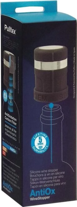 Pulltex Wijnstopper Met Datum AntiOx - Zwart -Kookgerei Koning Verkoop 448x1200 1