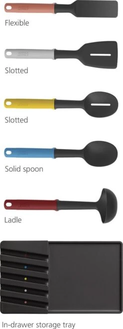 Store Keukenhulpen Met Houder, Set Van 5 Stuks, Warm Gekleurd - Joseph Joseph | Elevate -Kookgerei Koning Verkoop 450x1200