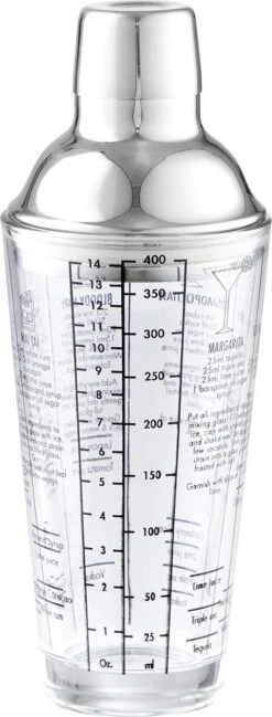 Merkloos DAY - Cocktailshaker - 400ml - Met Opdruk Van Recepten -Kookgerei Koning Verkoop 457x1200