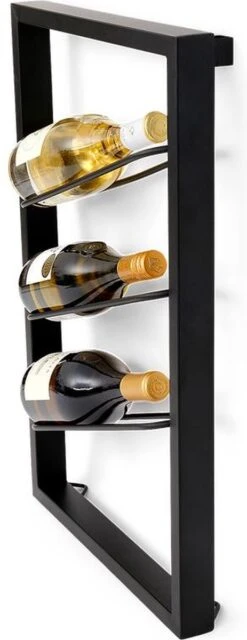 Wijnrek Hangend Voor Wand En Muur - Zwart Metaal -Kookgerei Koning Verkoop 463x1200