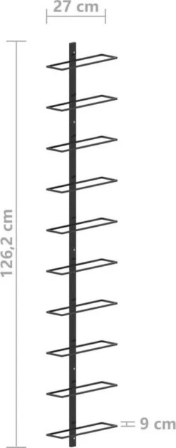 VidaXL Wijnrek Voor 10 Flessen Wandmontage Metaal Zwart 24 VidaXL Wijnrek Voor 10 Flessen Wandmontage Metaal Zwart -Kookgerei Koning Verkoop 472x1200