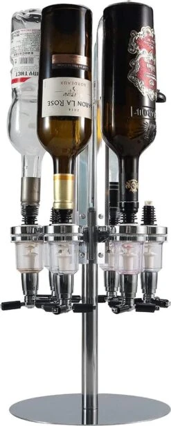 Parya Official - Drankcaroussel 6 Flessen – Aluminium – Drankdispenser - Bar - Shottapper- Dranktapper - Shotjes -Kookgerei Koning Verkoop 481x1200 2