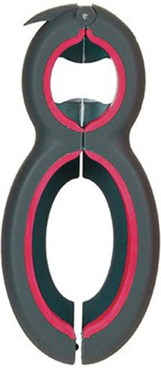 Multifunctionele Opener - 6-in-1 Keuken Hulp - Ouderen Opener - Fles Opener - Bier Opener - Pot Opener - Zak Opener - Veiligheidszegels Verwijderen - Doppen Losdraaien - Allesopener - Zwart/Rood 1 Multifunctionele Opener - 6-in-1 Keuken Hulp - Ouderen Opener - Fles Opener - Bier Opener - Pot Opener - Zak Opener - Veiligheidszegels Verwijderen - Doppen Losdraaien - Allesopener - Zwart/Rood