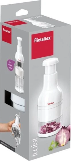 Metaltex - Groentenhakker - Twist - 27x8,5 Cm - Wit -Kookgerei Koning Verkoop 533x1200