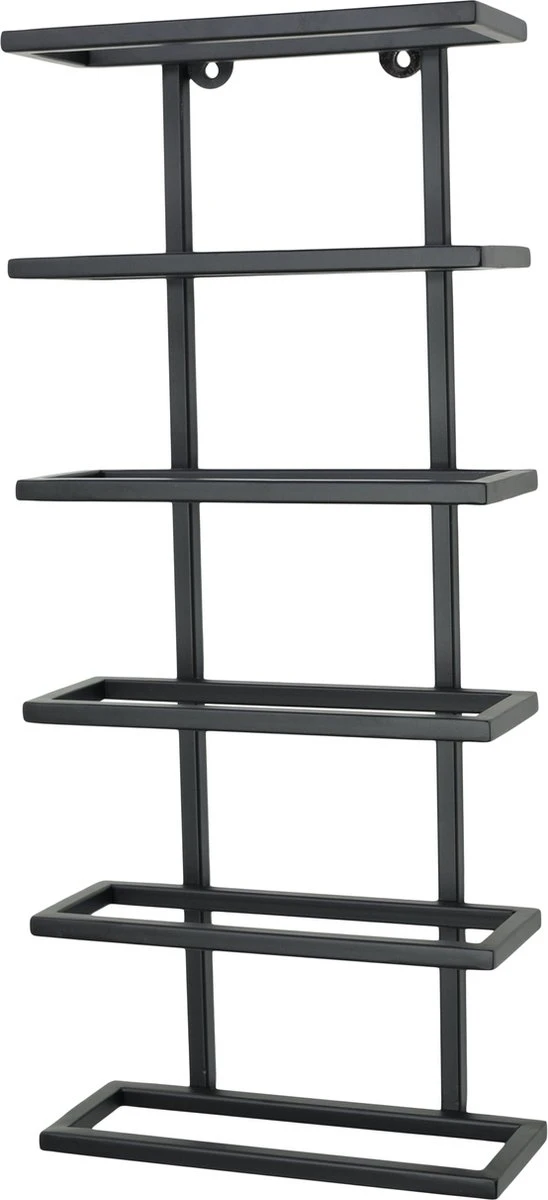 LOFT42 Pinot Wandwijnrek Voor 6 Flessen - Metaal - Zwart - 62x27x10 Cm 4 LOFT42 Pinot Wandwijnrek Voor 6 Flessen - Metaal - Zwart - 62x27x10 Cm - Afbeelding 4