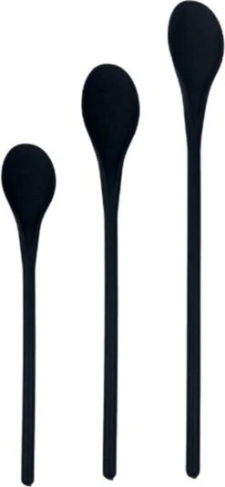 Merkloos Pollepels WOUTER - Zwart - Kunststof - 35 Cm - 30 Cm - Set Van 3