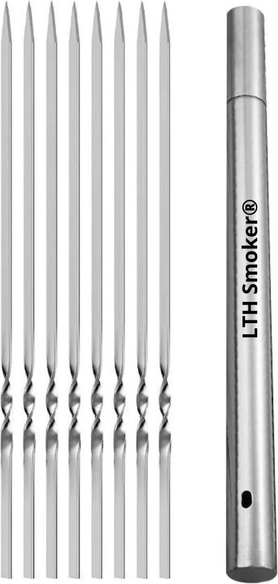 BBQ Spiezen Set 20 Stuks - Vlees Spiezen - Vlees Spiesen, Saté Stokjes - Saté Prikkers - Kebab Spiezen Barbecue Spiesen - Shashlick Met RVS Opberg Koker 1 BBQ Spiezen Set 20 Stuks - Vlees Spiezen - Vlees Spiesen, Saté Stokjes - Saté Prikkers - Kebab Spiezen Barbecue Spiesen - Shashlick Met RVS Opberg Koker