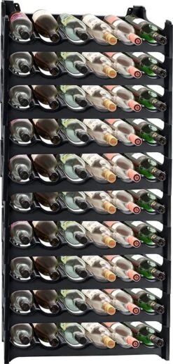 Cosy & Trendy Wijnrekken Stapelbaar Kunststof - 10 Stuks - Zwart