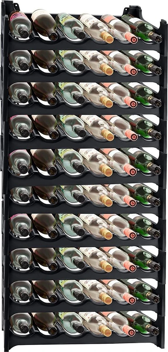 Cosy & Trendy Wijnrekken Stapelbaar Kunststof - 10 Stuks - Zwart 1 Cosy & Trendy Wijnrekken Stapelbaar Kunststof - 10 Stuks - Zwart