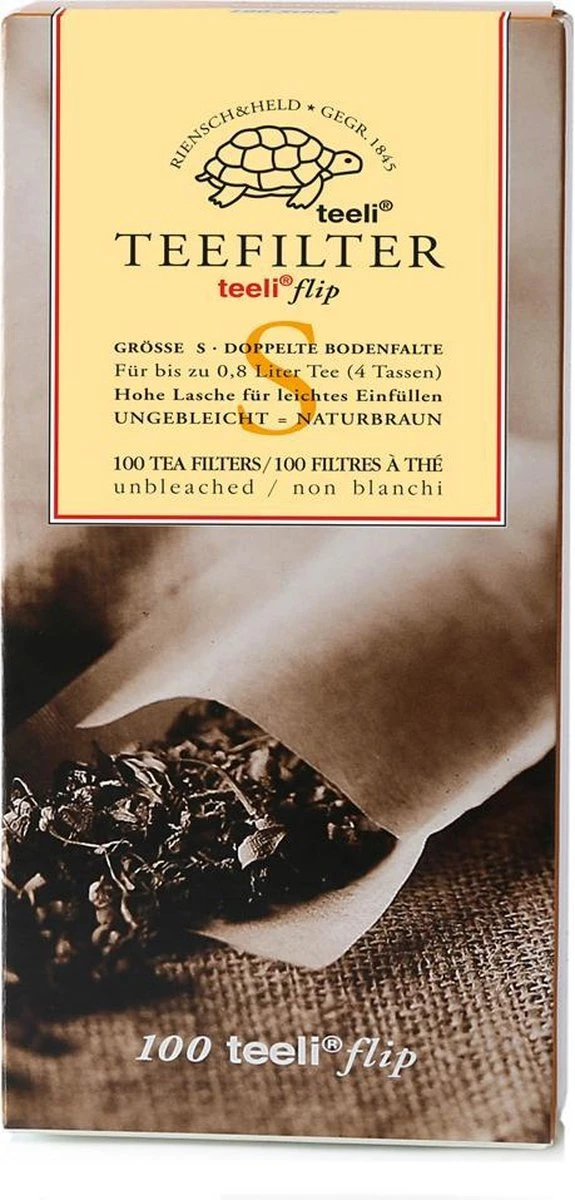 Teeli Flip - Theefilters S - Papier - Wit - 100 Stuks 1 Teeli Flip - Theefilters S - Papier - Wit - 100 Stuks