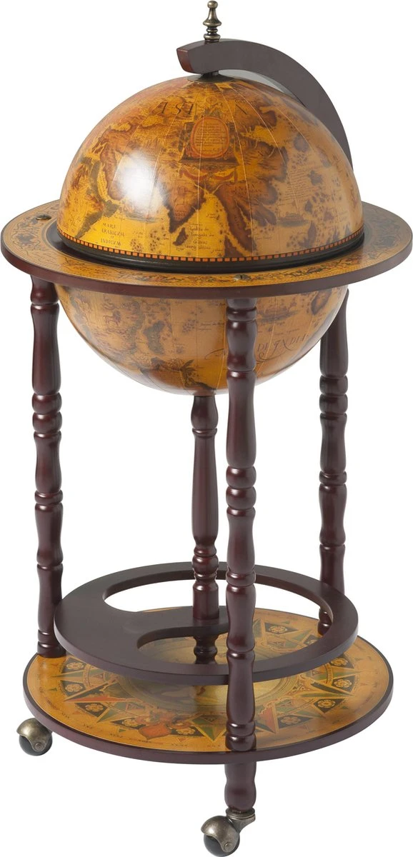 Brulo Wereldbol Globe Bar - Wijnrek - ⌀ 33 Cm - Bruin - Vespucci 3 Brulo Wereldbol Globe Bar - Wijnrek - ⌀ 33 Cm - Bruin - Vespucci - Afbeelding 3