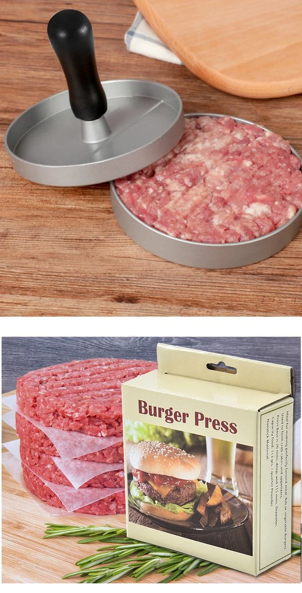 YUGN Hamburgerpers - Anti Aanbaklaag - RVS - BBQ Accessoires - Inclusief 50 Waxpapiertjes - Cadeau Tip 4 YUGN Hamburgerpers - Anti Aanbaklaag - RVS - BBQ Accessoires - Inclusief 50 Waxpapiertjes - Cadeau Tip - Afbeelding 4
