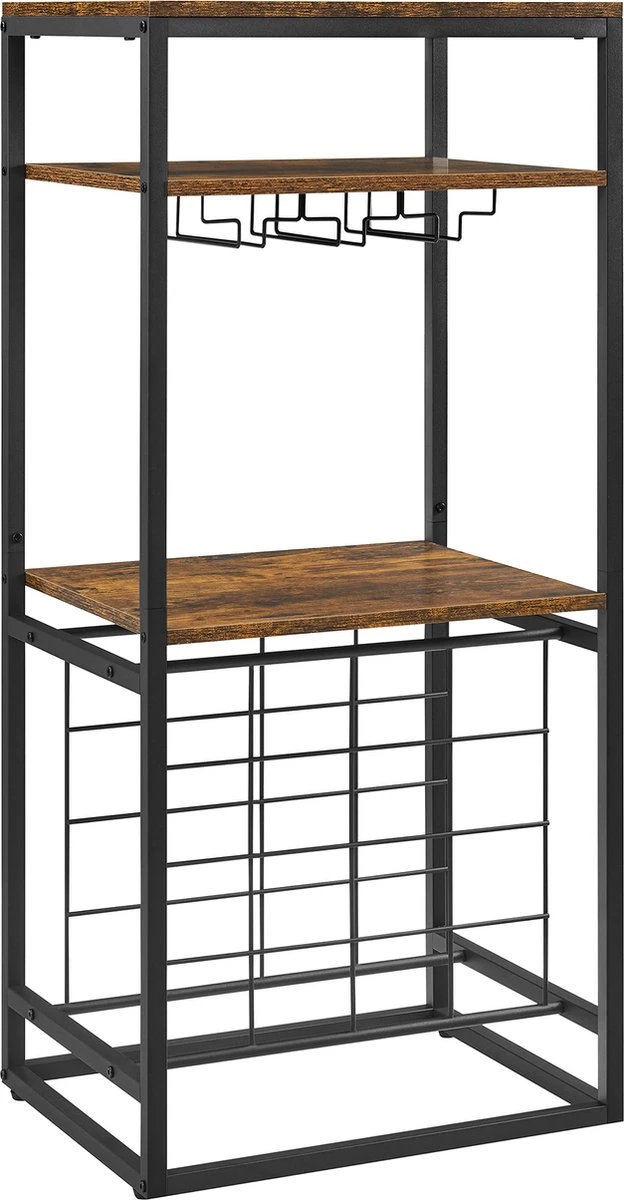 IN.HOMEXL - Sheaf - Wijnrek Voor 20 Flessen - Industrieel - Wijnrek Metaal - Bruin / Zwart - Flessenrek - 52 X 40 X 113 Cm 10 IN.HOMEXL - Sheaf - Wijnrek Voor 20 Flessen - Industrieel - Wijnrek Metaal - Bruin / Zwart - Flessenrek - 52 X 40 X 113 Cm - Afbeelding 10