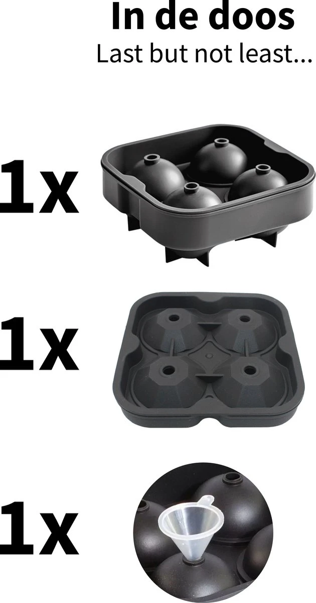 What's Goods® Siliconen IJsblokjesvormen Met Deksel 100% BPA Vrij - Diamant & XL Ronde Whiskey Ijsblokjes 5 What's Goods® Siliconen IJsblokjesvormen Met Deksel 100% BPA Vrij - Diamant & XL Ronde Whiskey Ijsblokjes - Afbeelding 5