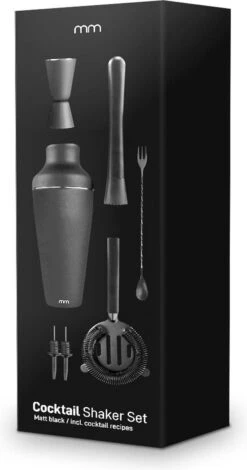 MikaMax Cocktail Shaker Set - Cocktail Set - Luxe Cadeauverpakking - Inclusief Cocktailboek - 700ml - Mat Zwarte Afwerking - Complete Set 8-Delig -Kookgerei Koning Verkoop 630x1200 3