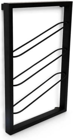 Wijnrek Hangend Voor Wand En Muur - Zwart Metaal -Kookgerei Koning Verkoop 631x1200 2