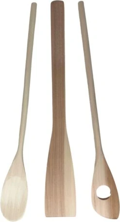 3BMT Spatels Set Van 3 - Pollepel Hout