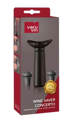 Vacu Vin Wine Saver Concerto - Vacuüm Wijnpomp Inclusief 2 Wijnstoppers - Zwart -Kookgerei Koning Verkoop 651x1200 2