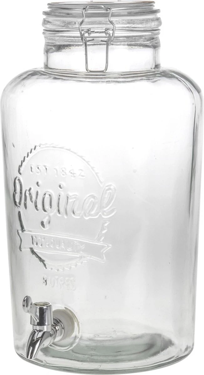 HANOO Drankdispenser / Limonadekan XL - Glas - 8L 1 HANOO Drankdispenser / Limonadekan XL - Glas - 8L