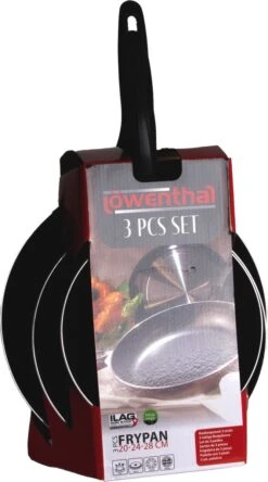 Löwenthal Hoogwaardige Koekenpan Set - 3 Stuks - PFOA Vrije Anti-aanbaklaag - Zwart -Kookgerei Koning Verkoop 667x1200 3