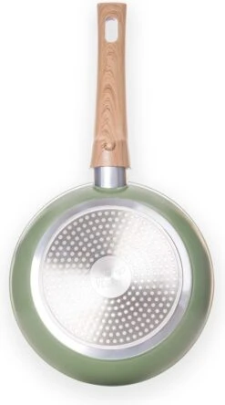 Just Vegan Koekenpan ECO Met Afneembaar Handvat 20 Cm Aluminium Groen