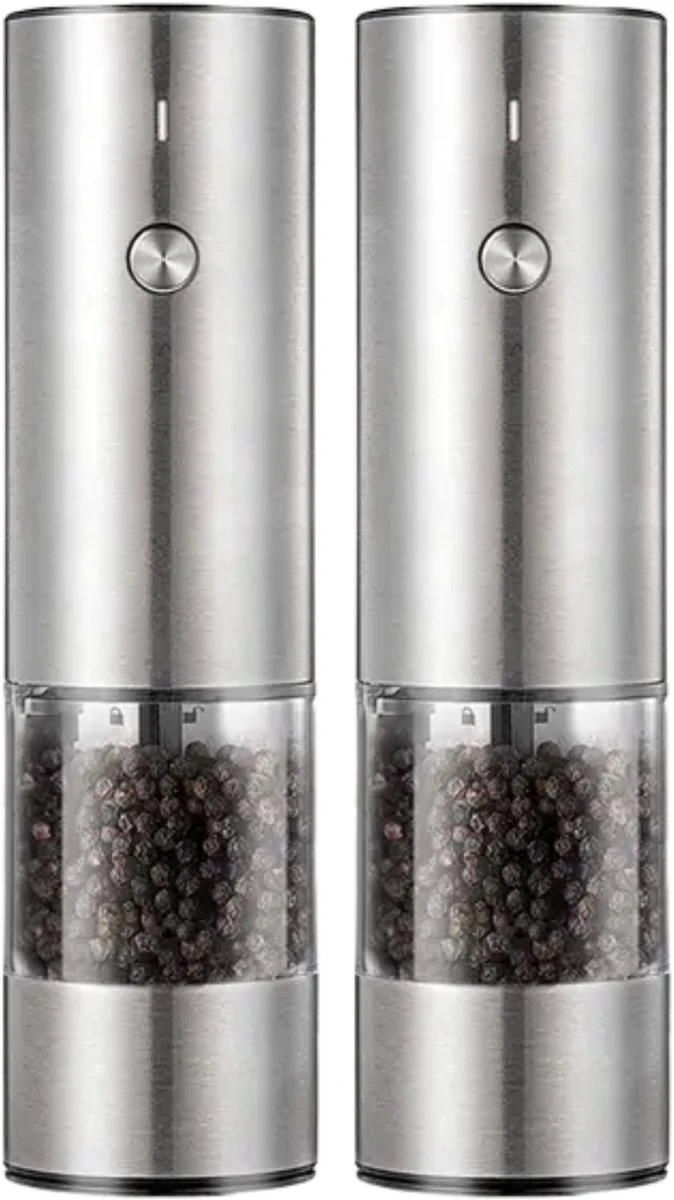 GOV Elektrische Peper- En Zoutmolen RVS XL Oplaadbaar - Automatische Pepermolen 1 GOV Elektrische Peper- En Zoutmolen RVS XL Oplaadbaar - Automatische Pepermolen