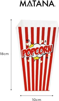 50 Duurzame Popcorn Bakjes (18x10cm) - Popcorn Zakjes Voor Filmavonden, Feestjes - Ook Geschickt Als Snoepbakje Of Feestzakje Voor Kinderen -Kookgerei Koning Verkoop 702x1200 1