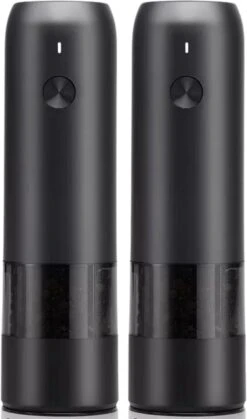 GOV Elektrische Peper- En Zoutmolen Set Zwart Oplaadbaar - Pepermolen - Kruidenmolen