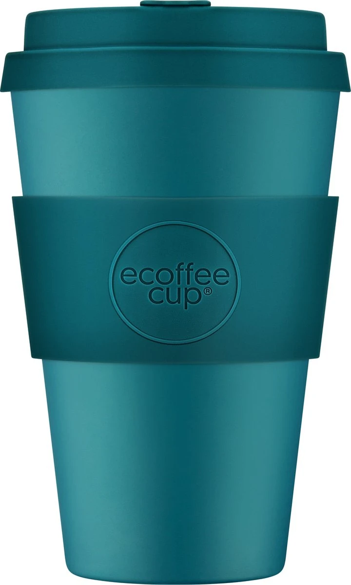Ecoffee Cup Bay Of Fires PLA - Koffiebeker To Go 400 Ml - Petrol Siliconen 1 Ecoffee Cup Bay Of Fires PLA - Koffiebeker To Go 400 Ml - Petrol Siliconen