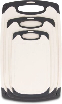 Ubian 3-delige Kunststof Snijplanken Set Met Anti-slip Handvaten – Incl. Grote Snijplank Van 40x24cm