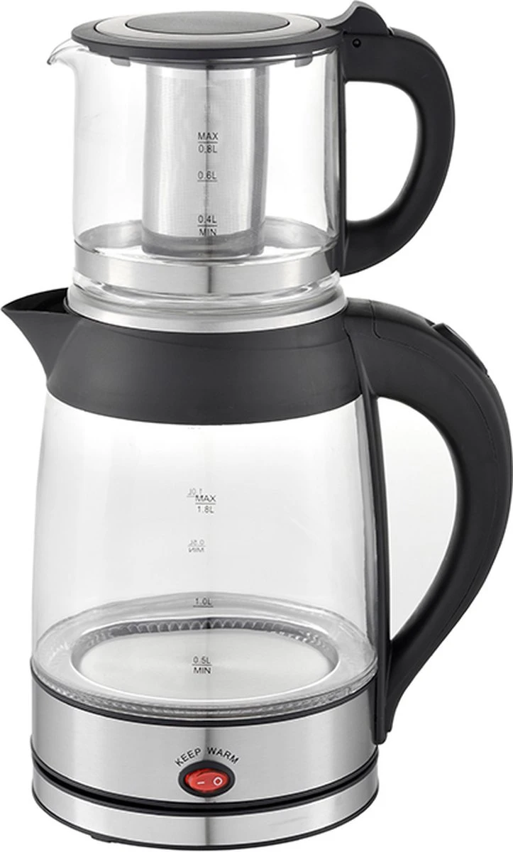 Zilan - 2 In 1 Theemaker En Waterkoker - Turkse Theepot Met Warmhoudfunctie - Caydanlik 2 Zilan - 2 In 1 Theemaker En Waterkoker - Turkse Theepot Met Warmhoudfunctie - Caydanlik - Afbeelding 2