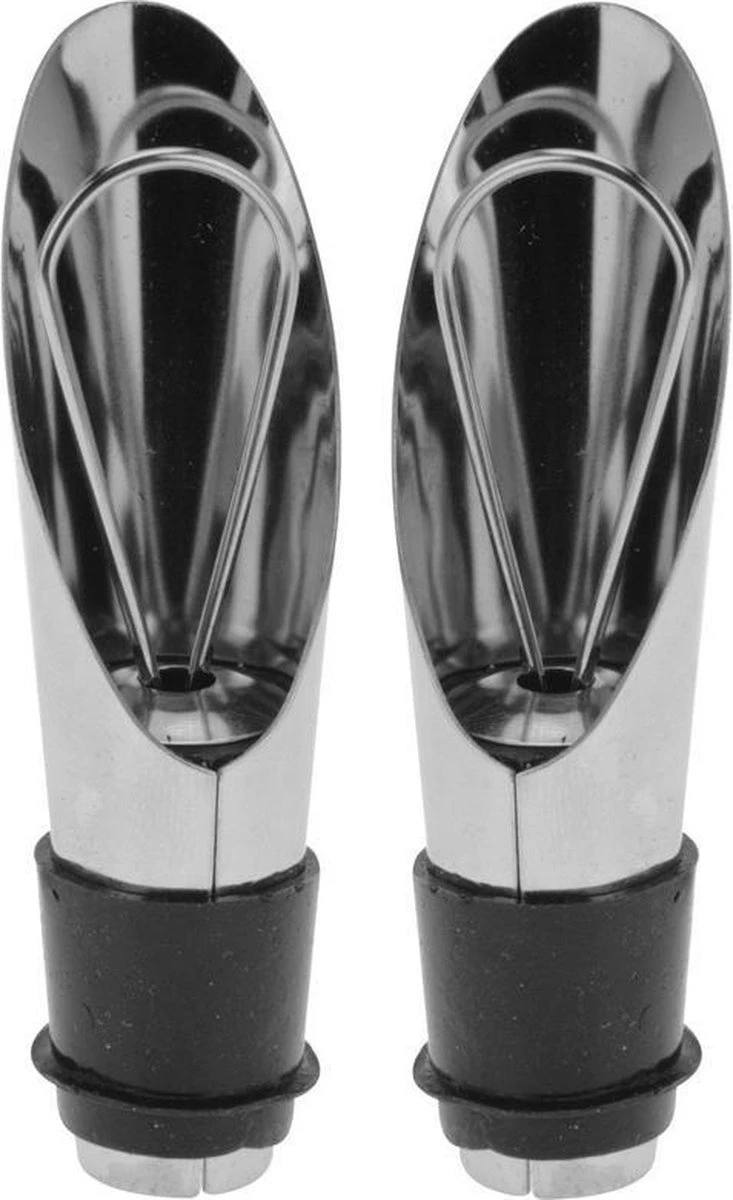 Merkloos 2x Wijnfles Schenktuit Met RVS Dop - Schenkdop/afsluitdop - Schenktuiten/schenkdoppen 1 Merkloos 2x Wijnfles Schenktuit Met RVS Dop - Schenkdop/afsluitdop - Schenktuiten/schenkdoppen