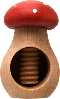 Uulki Houten Notenkraker "Paddenstoel" - In Europa Gemaakt Uit Europees Beukenhout (rood)