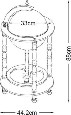 Brulo Wereldbol Globe Bar - Wijnrek - ⌀ 33 Cm - Bruin - Vespucci 8 Brulo Wereldbol Globe Bar - Wijnrek - ⌀ 33 Cm - Bruin - Vespucci -Kookgerei Koning Verkoop 740x1200 7