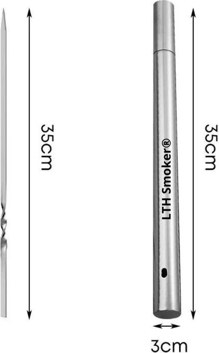BBQ Spiezen Set 20 Stuks - Vlees Spiezen - Vlees Spiesen, Saté Stokjes - Saté Prikkers - Kebab Spiezen Barbecue Spiesen - Shashlick Met RVS Opberg Koker 3 BBQ Spiezen Set 20 Stuks - Vlees Spiezen - Vlees Spiesen, Saté Stokjes - Saté Prikkers - Kebab Spiezen Barbecue Spiesen - Shashlick Met RVS Opberg Koker - Afbeelding 3