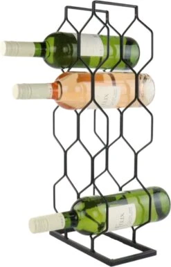 Orange85 Wijnrek - Metaal - Zwart - Voor 8 Flessen - Wijnfleshouder